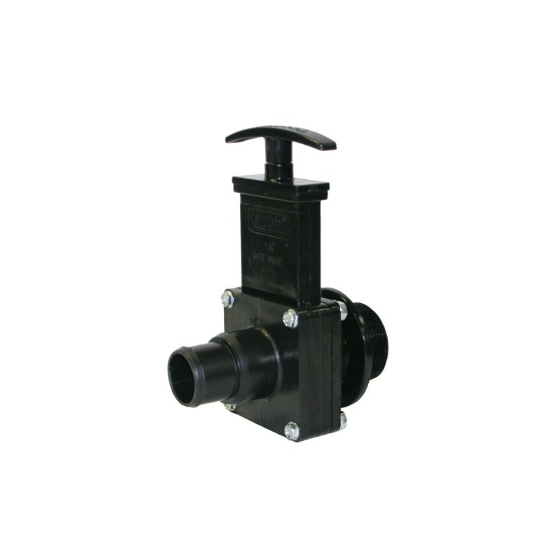 Valterra 7134 ABS Gate Valve, Black, 1-1/2" Stepdown Pool Hose