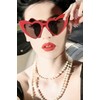 GIFIORE Heart Sunglasses Polarized Cute Red Heart Shaped Cat Eye