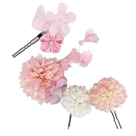 Coming-of-age Ceremony, Japanese Style, Yukata, Popular, Graduation Ceremonies, Weddings, Shichi-Go-San Parties, Thank You Party, New Year, Fireworks Display, Flowers, Dry Flowers, Hair Clip, Hair Accessory (Pink)