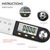 Digital Protractor 0-360°, Digital Angle Finder 8"/200mm Stainless Steel Digital