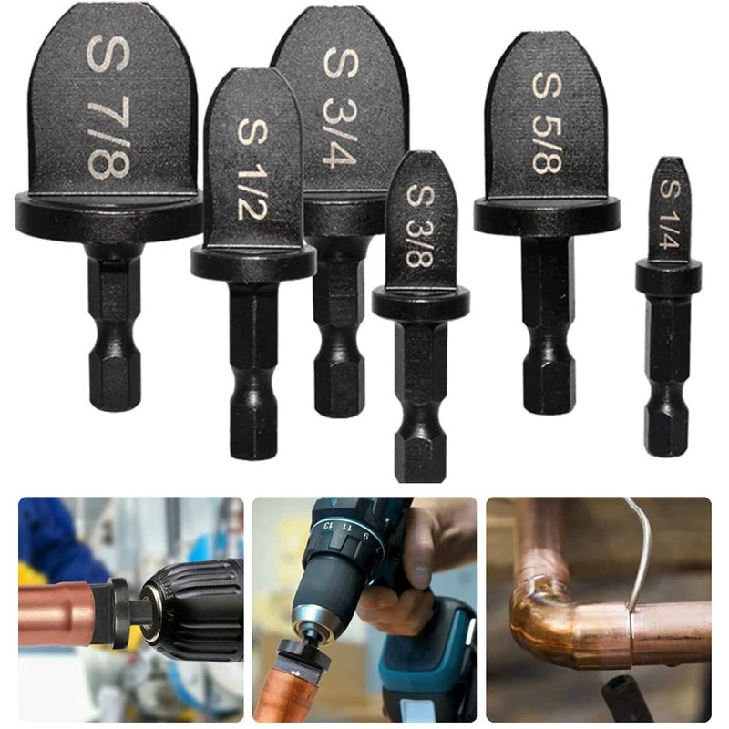 6 Pcs Pipe Expander Hex Shank Swaging Tool Drill Bit
