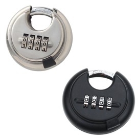 2PCS Heavy Duty Combination Padlock, Waterproof Padlocks Outdoor Stainless Steel Disc Combination Lock Lock for Gate, Shed, Garage, Locker, Gym (Black+Silver)