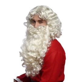 WIG ME UP - 46-A+B-ZA613 Wig and Beard Set Deluxe Santa Claus Ruprecht God Light Blonde