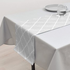 W2701320 Table Runner, Laminate, Waterproof, Scandinavian, Table Center, 70.9 inches (180 cm), Wipeable, Gray, Simple, Stylish, Style Decor