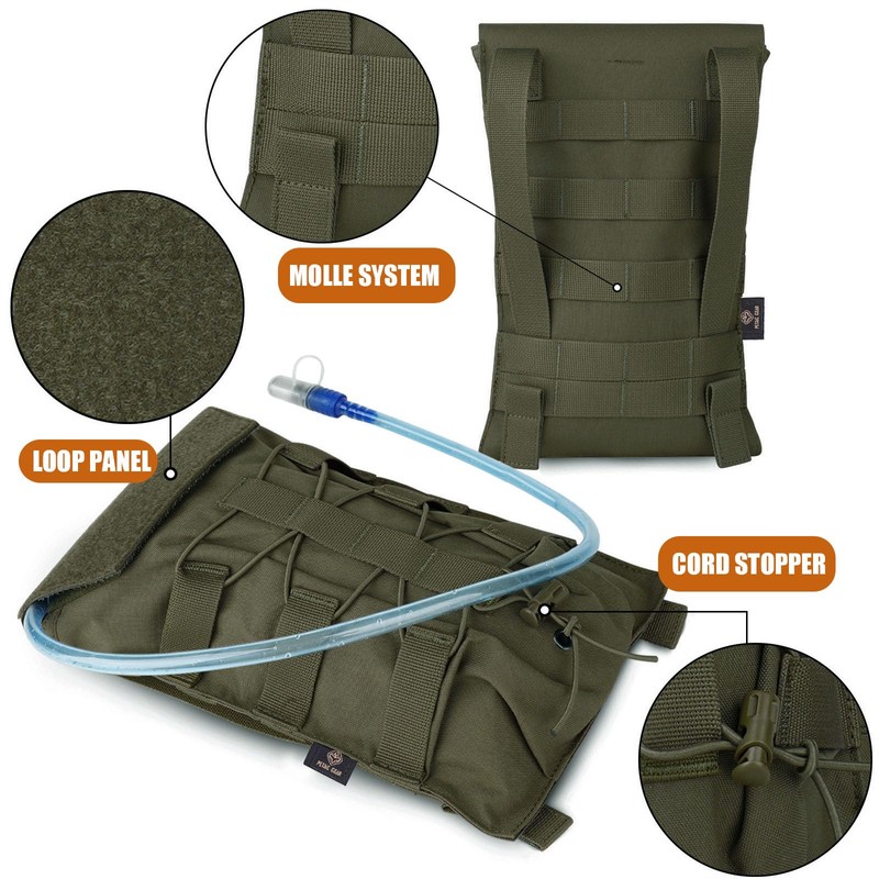 PETAC GEAR Tactical Hydration Pack，Molle Carrier Pouch for 50 oz