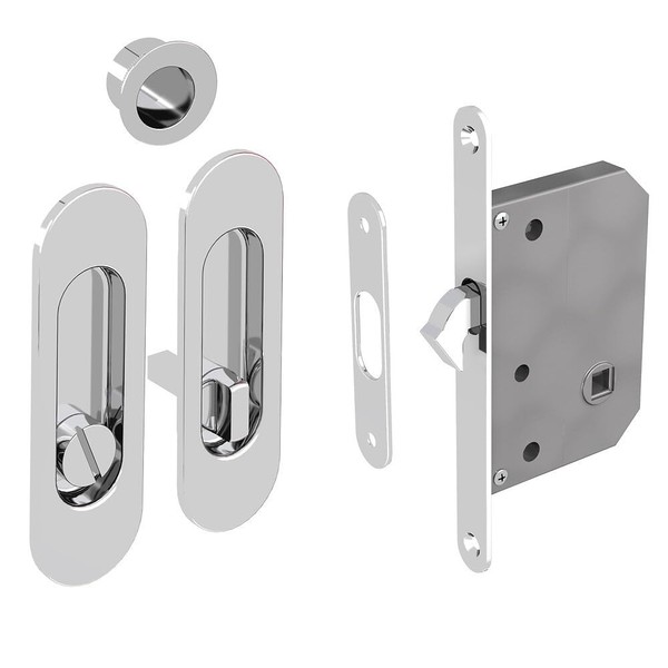 Toilet Hook Lock Set for Sliding Doors, Oval Door Rosette