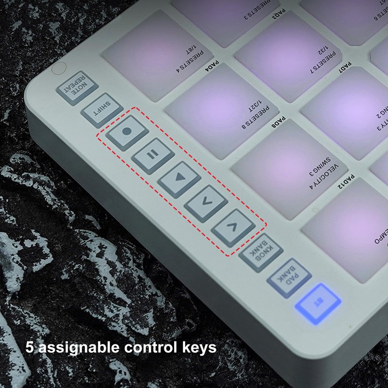 MIDI Pad Controller, Beat Maker Machine with 16 RGB Backlit