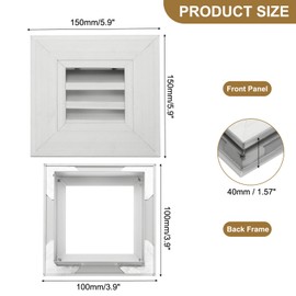 PATIKIL Door Air Vent Cover, 4" x 4", Aluminum Grille Ventilation Cover Louvered for Cabinet Wardrobe Door, Silver Tone