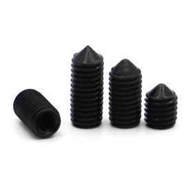 Mdingbao-Socket Cap Screws M3 M4 M5 M6 Black Grade 12.9 Steel Hex Hexagon Cone Socket Cup Point Grub Screw Set Bolts, Strong wear Resistant (Color : 30mm, Size : M6 20pcs)