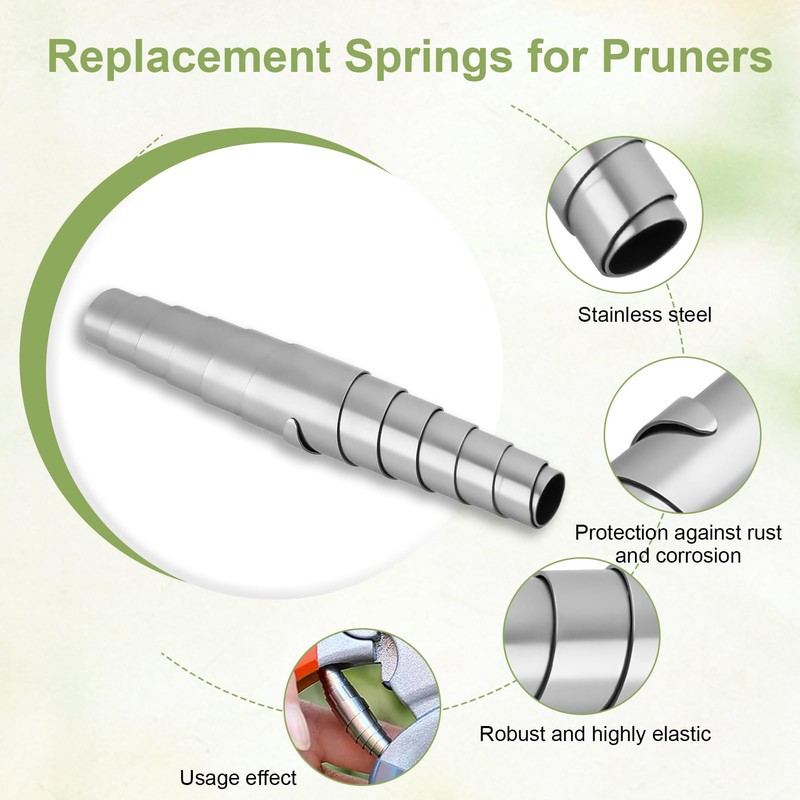 Daryunk 6pcs Volute Pruning Shears Replacement Spring, Stainless Steel Heavy-Duty