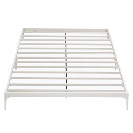 Vossfamul 6 Inch Queen Metal Bed Frame, Heavy Duty Metal Bedframe Queen Size, 800 Lbs Sturdy Steel Slat Support Platform, No Box Spring Needed, Easy Assembly, Noise Free, Sturdy, White