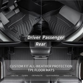 NB-Autos 3D TPE Car Floor Mats Fit 2017-2023 GMC Acadia All Weather Floor Mats Liners OE