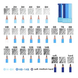 24 Drawing Pencils Set, Art Sketching Pencils Charcoal Set