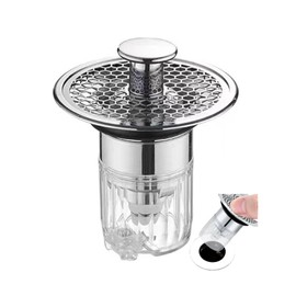 Universal Bathroom Sink Plug, Pop-up Bathroom Sink Strainer, Anti-Clogging Sieve Drain Filter for Kitchens, Bathrooms and Balconies