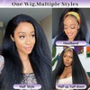 DSEKCAIN Kinky Straight Half Wig Human Hair Glueless 210% Density