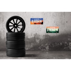 Desperate Enterprises B HUNT N Embossed Aluminum License Plate - Nostalgic Vintage Metal Wall Decor