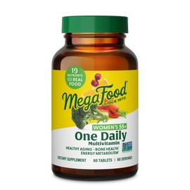 MegaFood MegaFood Women's 55+ One Daily Multivitamin for Women - with Vitamin A, C, D3 & E for Optimal Aging Support - Plus Real Food - Bone & Immune Support Supplement - Vegetarian - 60 Tabs