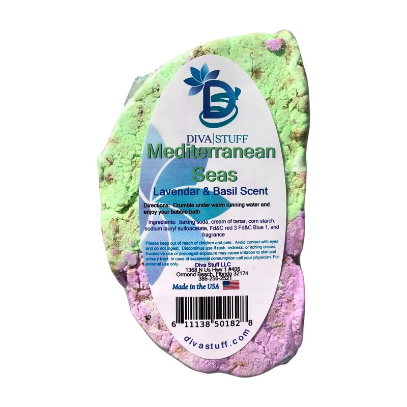 Mediterranean Seas Lavender and Basil Bubble Bar for Soothing Bubble