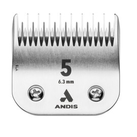 Andis 72640 Carbon Infused Steel Edge Dog Clipper Blade, Size-5 Skip Tooth, 1/4-Inch Cut Length, Chrome