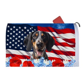 Best of Breed Blue Tick Coonhound Patriotic Dog Breed Mail Box Cover