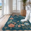 Lahome Floral Washable Rugs for Bedroom, 4X6 Area Rug Ultra-Thin