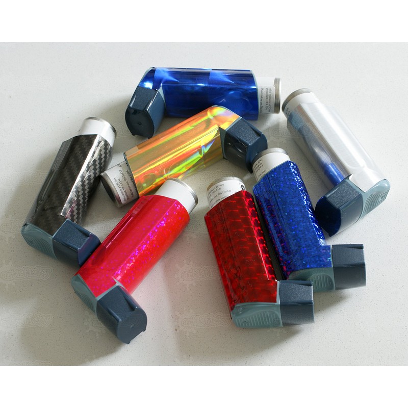 Artisticky Funky Holographic DEFRACTO RED Sticker for Asthma Inhaler (not