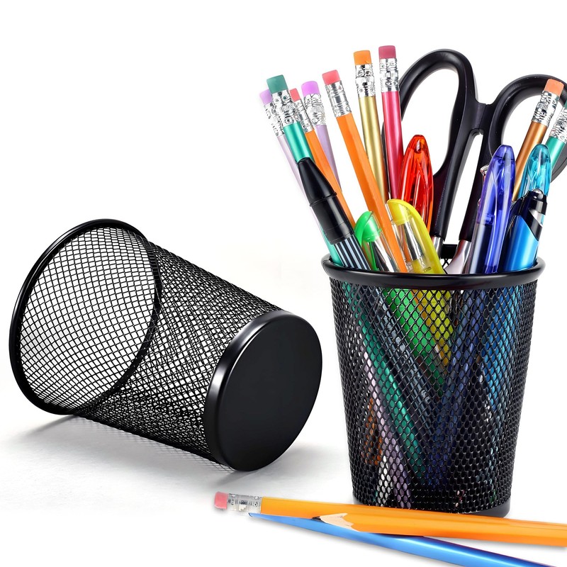 AIMI Pencil Case 2pcs Large Capacity Container Metal Mesh Pen
