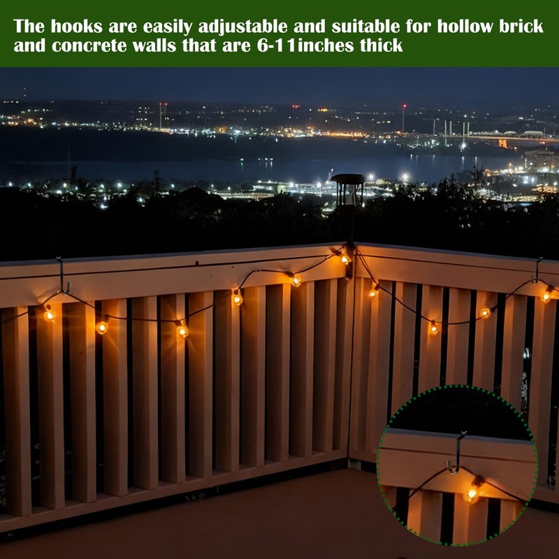 LEIFIDE 10 Pcs Adjustable No Drill String Light Hangers for