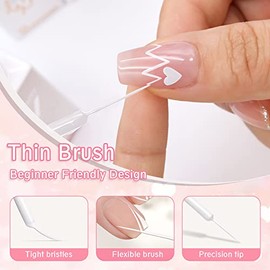 Shining She UV Gel Liner Set - 3 Farben Weiß, Gold, Silber für Nail Art Drawing Lines - Soak-Off Polish für Anfänger DIY, 8ML