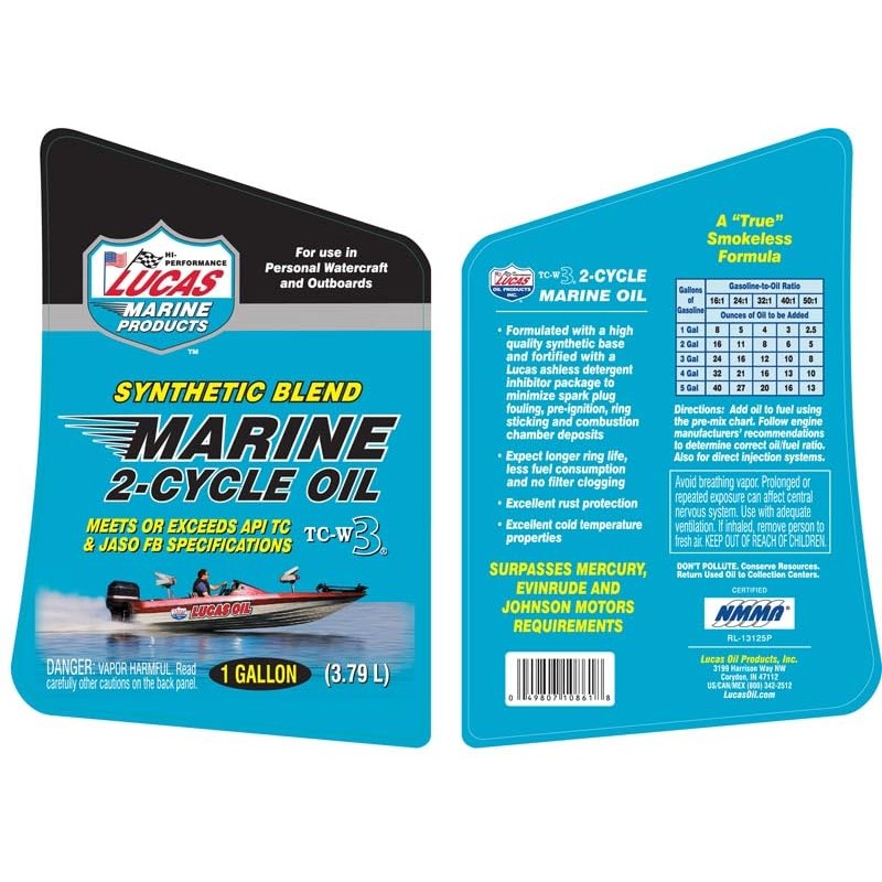 Lucas Oil 10861 Synthetic Blend TC-W3 2-Cycle Marine Oil -
