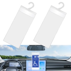 Pleoos New Handicap Parking Placard Holder, Ultra Transparent Disabled Parking Permit Placard Protective Holder Cover with Large Hanger for Car Sun Visor with Note Paper Slot(Set of 2)