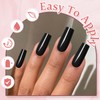 EternalClassic Black Medium Press on Nails Square, Glossy Square Press