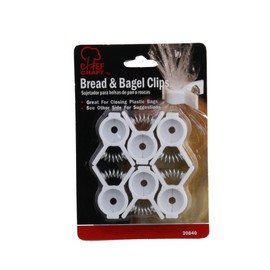 Chef Craft Select Plastic Bread and Bagel Clip, 6 Piece Set, White
