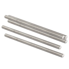 QUARKZMAN M5 x 100 mm 0.8 mm Pitch Fully Threaded Rods x 5 Pieces 304 Stainless Steel Male Threaded Rod for Bolts and Clamps and Hangers and U Bolts Silver