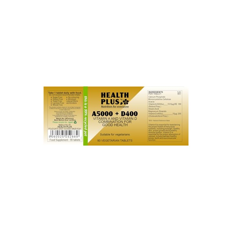 Health Plus A5000 + D400 : Vitamins A & D