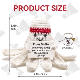 Atreefyse Funny Positive badminton Ball Crochet doll Gift Ideas, Emotional Support Presents for Men, Women, badminton, Dad, Fathers, Coworkers, Friends, Christmas, Birthday