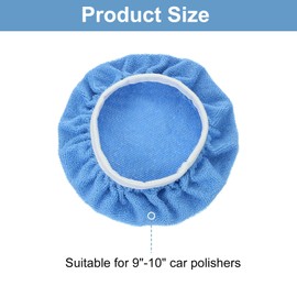 HARFINGTON 10pcs Car Polisher Bonnet Buffing Pad Micro-fiber Polishing Buffing Pad Cover for 9"-10" Car Buffer Bonnets Polisher, Light Blue