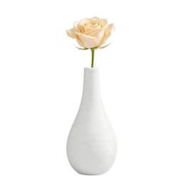 6.5 Inch White Ceramic Bud Vase Narrow Neck Small Flower Vase for Table Centerpiece Wedding Party Home Decor