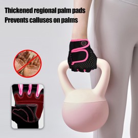 Nesirooh Fitness Gloves Men Women Training Gloves for Gym, Strength Training, Weightlifting, Rowing, Cycling (Pink, L)