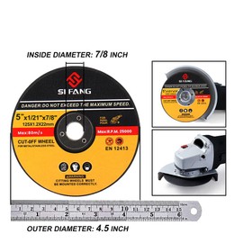 SI FANG 10Pcs Metal Cutting Discs 125mm Durable Angle Grinder Discs Ultra Thin 1.2mm Cut Off Wheel for Fast & Precise Cutting of Stainless Steel, Iron, Aluminum, Ferrous Metals