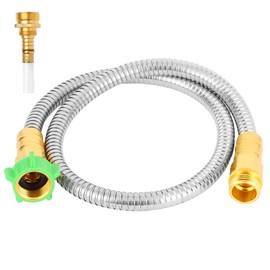 AnyEasy 304 Stainless Steel Metal Short Garden Hose Flexible, Portable & Lightweight Kink Free Garden Water Outdoor Hose (1 ft)