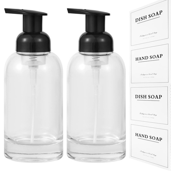 rejomiik rejomiik Foaming Soap Dispenser Thick Glass Foam for Bathroom