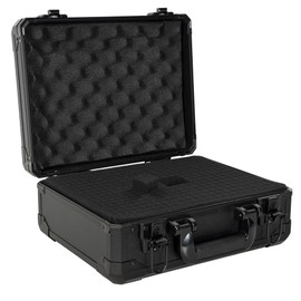 ITHWIU 13 Inch Aluminum Carrying Case 13 X 10 X 5.5 Inch Ideal for Microphone & Camera Gear Transportation, DJ Mixer Case with Customizable Pre-Diced Foam, Black