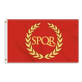 Large 90 x 150 cm SPQR Flag, Large 150D Roman Imperial Period Friendship Banner, Germany Flag Doube Side Print Decor Brass Eyelets Large SPQR