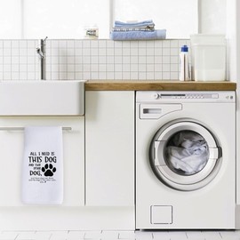 XUISWELL Dog Kitchen Towels,Dog Mom Gifts,Dog Dad Gifts,Gifts for Dog Lovers,Dog Owner Gifts,Dog Dish Towels,Dog Hand Towels,16x24 Inch