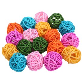 Lubonarie Munch Balls Toy Parakeet Toy Cockatiel Buddy Birds Gauge, Bird Bait, 1.2 inches (3 cm), 2.0 inches (5 cm), Toy Ball, Mini Munche Ball, Parrot, Bird, Bird Toy (Multicolor, 18 Pieces)