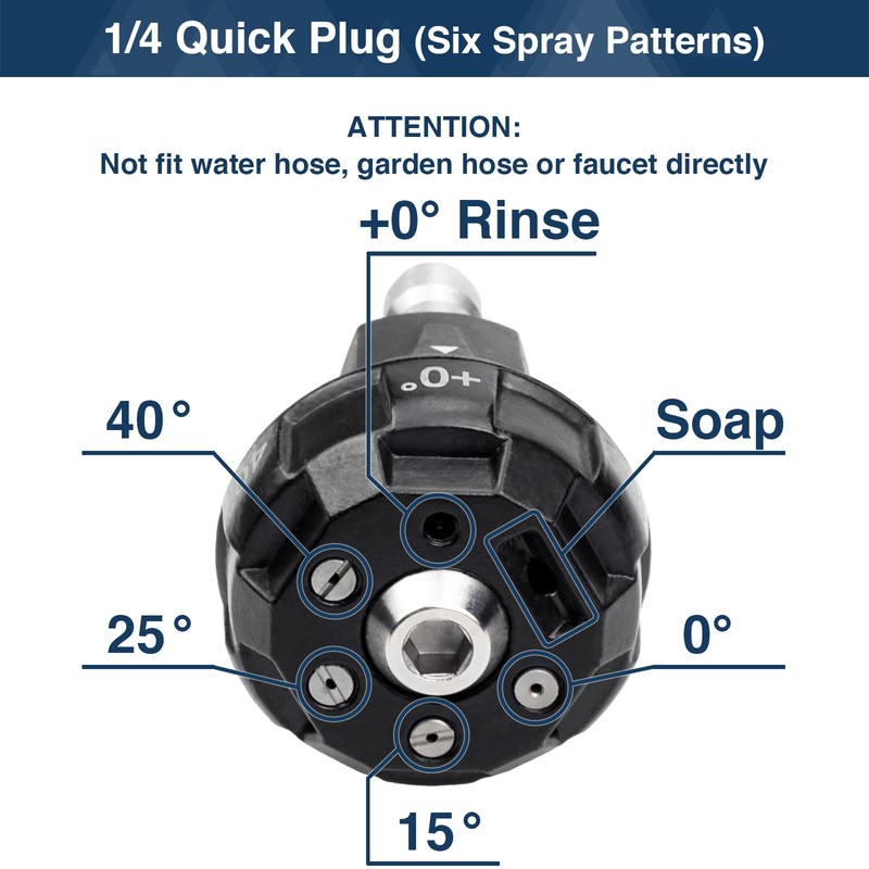 DERASL High Pressure Washer Nozzle, 6 in 1 High Pressure