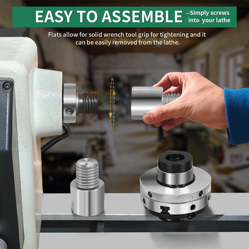 HAowosi Lathe Headstock Spindle Adapter,Converts FT 3/4" x 16 to
