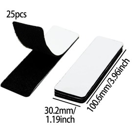 25 Pack Industrial Strength Sticky Pads Heavy Duty, No More Nails Picture Hanging Strips,Extra Strong Double Sided Sticky Pads for Walls,Floor, Plastics, Glasses, Metals (3x10cm, Black)