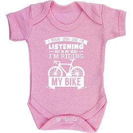 Hippowarehouse I Might Look Like I'm Listening But In My Head I'm Riding My Bike baby vest bodysuit (short sleeve) boys girls